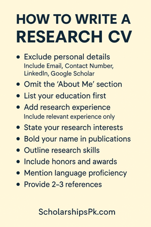 Perfect Research CV Guide for MS and PhD Aspirants