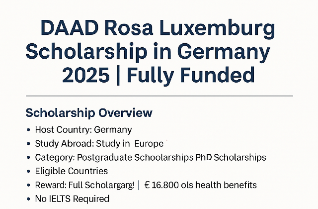 DAAD Rosa Luxemburg Scholarship in Germany 2025 | Fully Funded