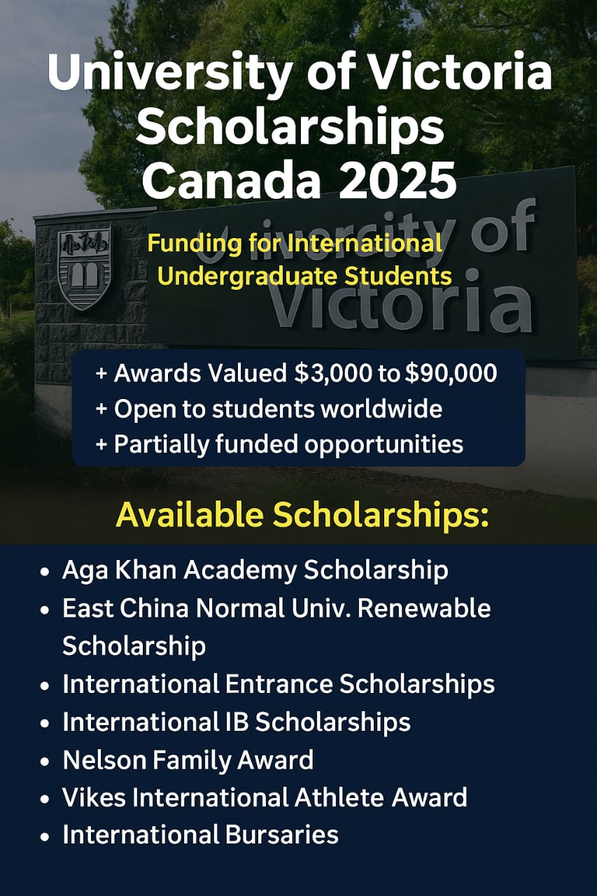 Fully Funded University of Victoria Canada Scholarships for Pakistani Students