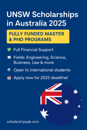 UNSW Scholarships in Australia Fully Funded Master & PhD Programs