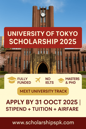 University of Tokyo Scholarship 2025 Fully Funded MEXT Scholarships in Japan