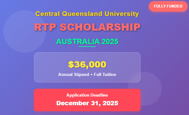 Central Queensland University RTP Scholarship: Study in Australia Without IELTS