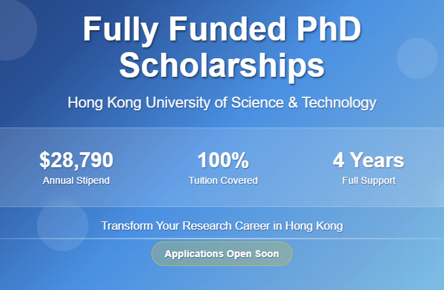 HKUST Fully Funded PhD Scholarship 2026: Study in Hong Kong for Free