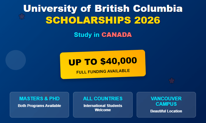 University of British Columbia Scholarships 2026: Fully Funded Affiliated Fellowship Program