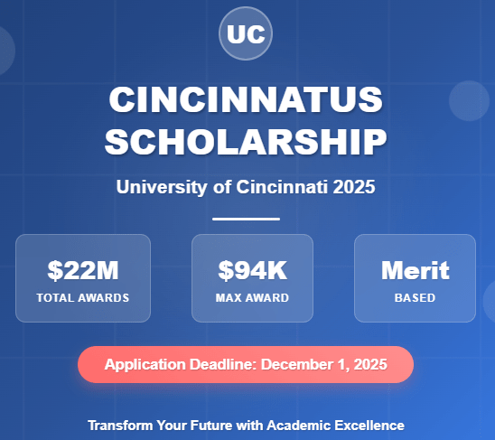 University of Cincinnati Cincinnatus Scholarship 2025
