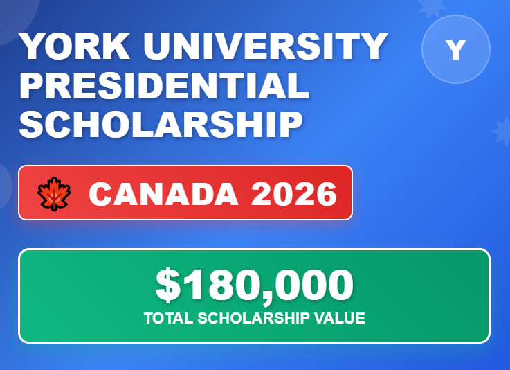 York University Presidential Scholarship: Fully Funded Study in Canada